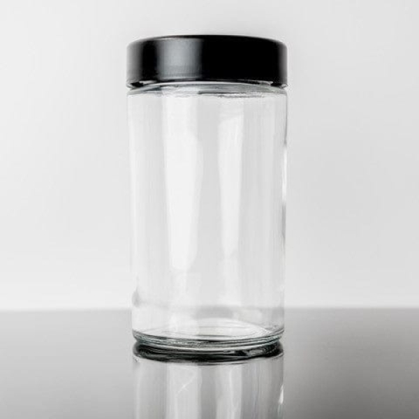 10oz Tall Glass Jar – Black CR Lid (36 Count)