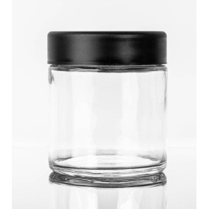 3oz Tall Glass Jar – Black CR Lid (150 Count)