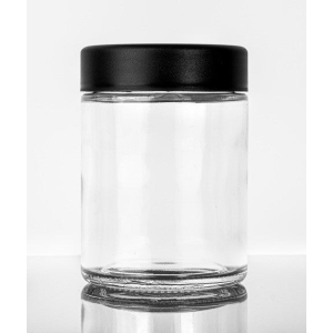 5oz Tall Glass Jar – Black CR Lid (100 Count)