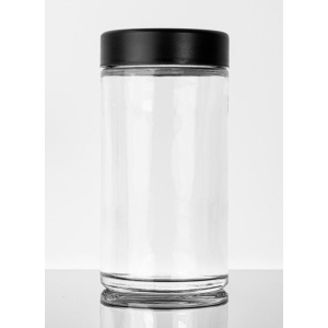 6oz Tall Glass Jar – Black CR Lid (50 Count)