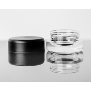 9ml Clear Glass Concentrate Jar – Black CR Lid (320 Count)