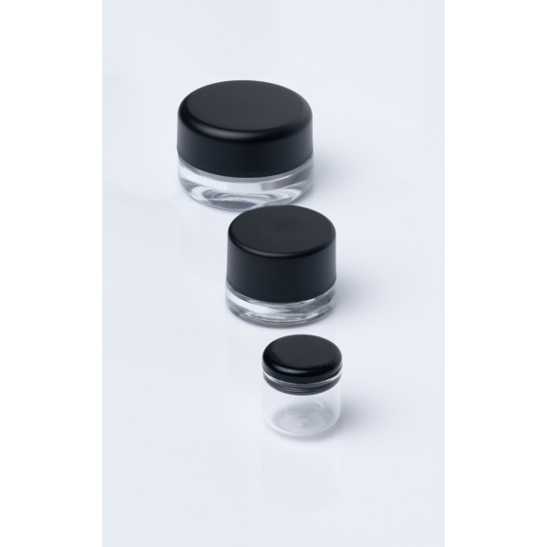 9ml Clear Glass Concentrate Jar – Black CR Lid (320 Count) Washington, Oregon, Northwest, West Coast