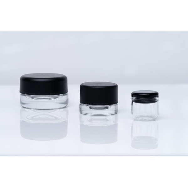 9ml Clear Glass Concentrate Jar – Black CR Lid (320 Count) Washington, Oregon, Northwest, West Coast