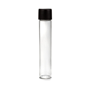 115mm x 22mm Borosilicate Glass Pre-Roll Tubes - Black CR Lid (400 Count)