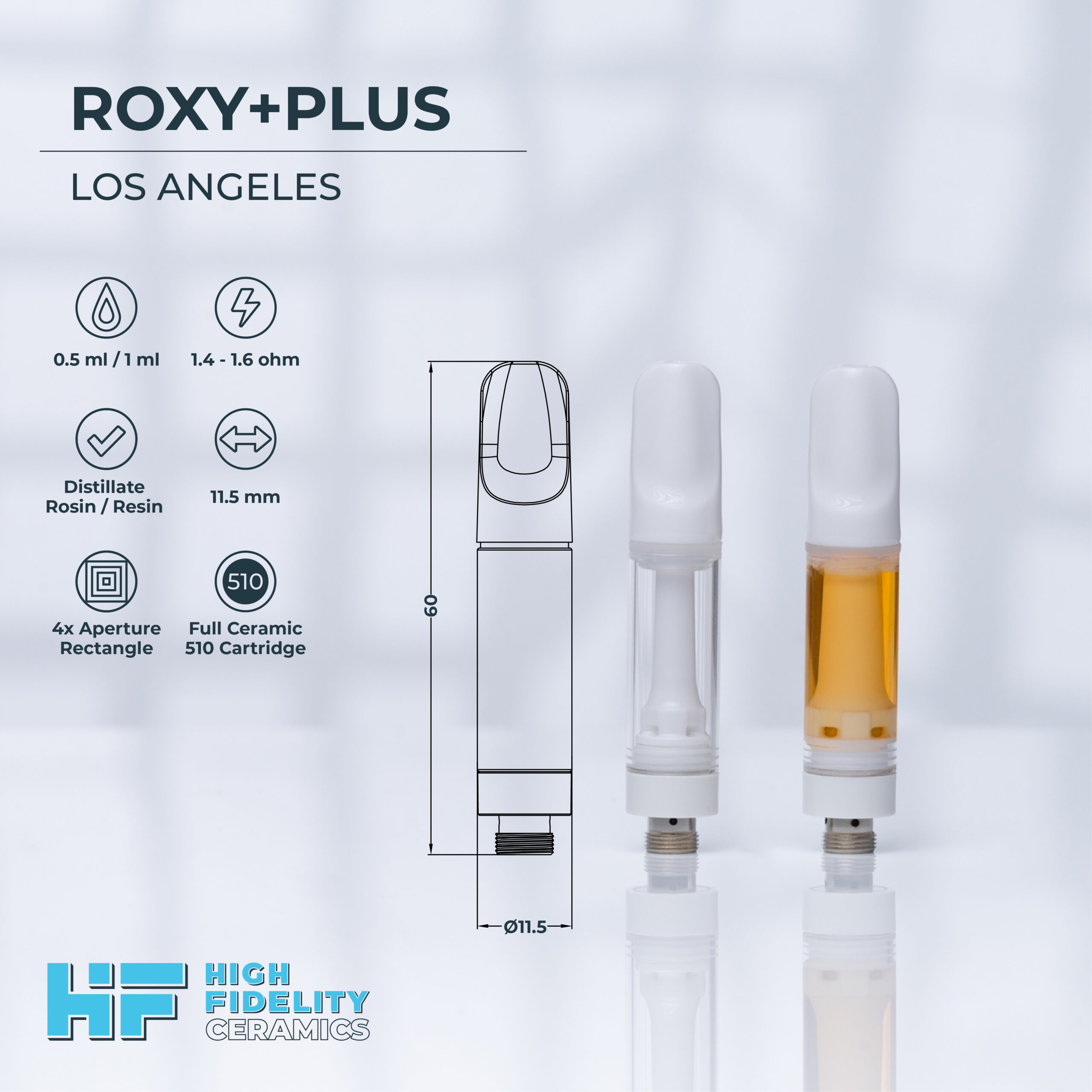 Roxy+ PLUS .5 | 1 ml 510 Ceramic Vape (Los Angeles)